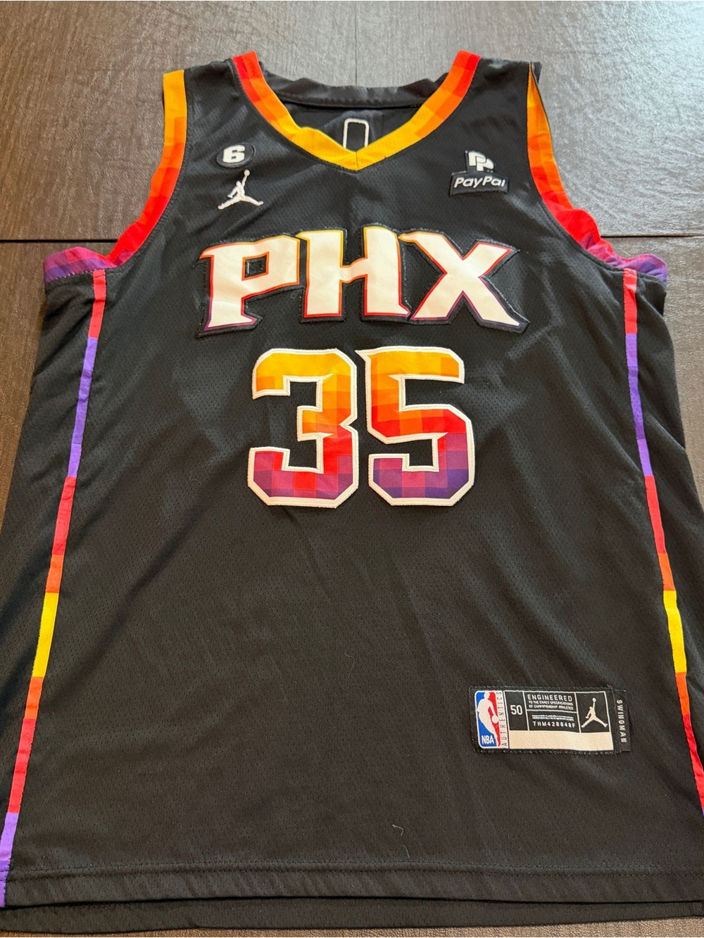 Kevin Durant Phoenix Suns Jordan Swingman Jersey #35 Black Men’s 50/L